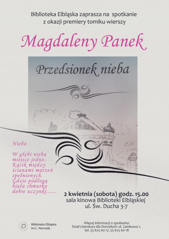 Elbląg: Spotkanie poetyckie z Magdaleną Panek