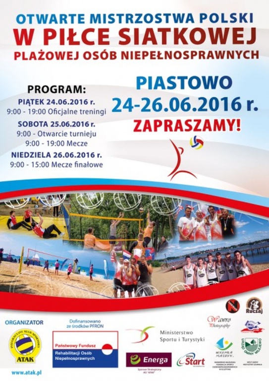 Sport:  Otwarte Mistrzostwa Polski w Piłce Siatkowej Plażowej Osób Niepełnosprawnych już w ten weekend