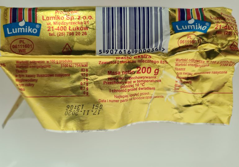 GIS ostrzega: W jednej partii masła wykryto bakterię Salmonella
