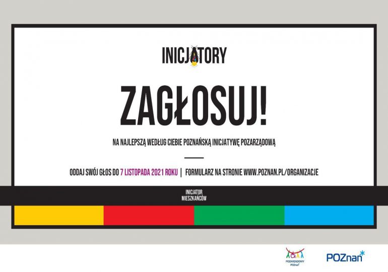 Poznań: Inicjatory 2020: Zagłosuj na najlepszą inicjatywę pozarządową